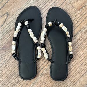 Beaded black sandal